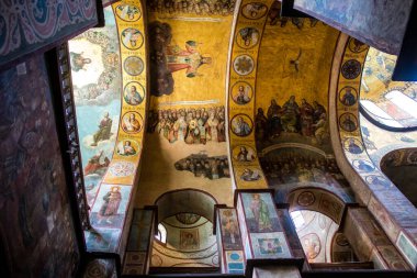 Kyiv, Ukraine - July 20, 2023 Saint Sophia Cathedral in Kyiv, an architectural monument of Kievan Rus. The former cathedral is one of the city's best known landmarks and the first heritage site in Ukraine to be inscribed on the World Heritage List. 