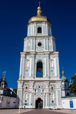 Kyiv, Ukraine - July 20, 2023 Saint Sophia Cathedral in Kyiv, an architectural monument of Kievan Rus. The former cathedral is one of the city's best known landmarks and the first heritage site in Ukraine to be inscribed on the World Heritage List. 