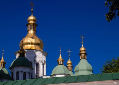 Kyiv, Ukraine - July 20, 2023 Saint Sophia Cathedral in Kyiv, an architectural monument of Kievan Rus. The former cathedral is one of the city's best known landmarks and the first heritage site in Ukraine to be inscribed on the World Heritage List. 