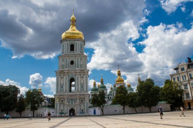 Kyiv, Ukraine - July 20, 2023 Saint Sophia Cathedral in Kyiv, an architectural monument of Kievan Rus. The former cathedral is one of the city's best known landmarks and the first heritage site in Ukraine to be inscribed on the World Heritage List. 