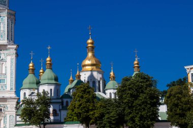 Kyiv, Ukraine - July 20, 2023 Saint Sophia Cathedral in Kyiv, an architectural monument of Kievan Rus. The former cathedral is one of the city's best known landmarks and the first heritage site in Ukraine to be inscribed on the World Heritage List. 