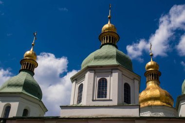 Kyiv, Ukraine - July 20, 2023 Saint Sophia Cathedral in Kyiv, an architectural monument of Kievan Rus. The former cathedral is one of the city's best known landmarks and the first heritage site in Ukraine to be inscribed on the World Heritage List. 
