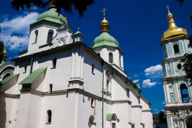 Kyiv, Ukraine - July 20, 2023 Saint Sophia Cathedral in Kyiv, an architectural monument of Kievan Rus. The former cathedral is one of the city's best known landmarks and the first heritage site in Ukraine to be inscribed on the World Heritage List. 