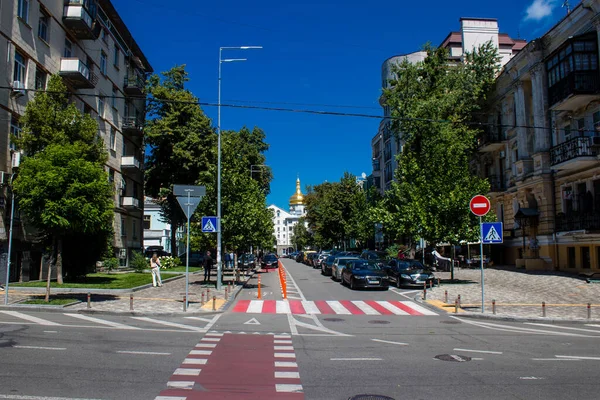 stock image Kyiv , Ukraine - July 28, 2023 Cityscape of Kyiv, the capital of Ukraine during the war with Russia, the historical and modern buildings of Kyiv are the target of Russian missiles or drones.