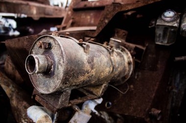 Kyiv, Ukrayna - 31 Temmuz 2023 Ukrayna 'da savaşın başlangıcından bu yana Rusya' nın askeri teçhizatının yakın çekimleri Kyiv şehir merkezindeki açık hava sergisinde gerçekleşti..