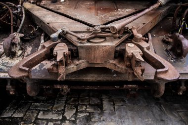 Kyiv, Ukrayna - 31 Temmuz 2023 Ukrayna 'da savaşın başlangıcından bu yana Rusya' nın askeri teçhizatının yakın çekimleri Kyiv şehir merkezindeki açık hava sergisinde gerçekleşti..