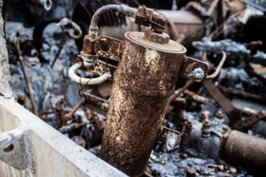 Kyiv, Ukrayna - 31 Temmuz 2023 Ukrayna 'da savaşın başlangıcından bu yana Rusya' nın askeri teçhizatının yakın çekimleri Kyiv şehir merkezindeki açık hava sergisinde gerçekleşti..