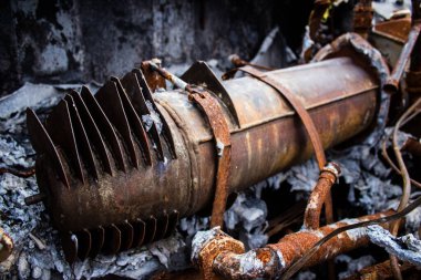 Kyiv, Ukrayna - 31 Temmuz 2023 Ukrayna 'da savaşın başlangıcından bu yana Rusya' nın askeri teçhizatının yakın çekimleri Kyiv şehir merkezindeki açık hava sergisinde gerçekleşti..