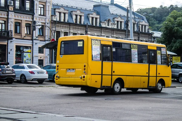 Kiew Ukraine August 2023 Lokale Busse Rollen Der Innenstadt Von — Stockfoto