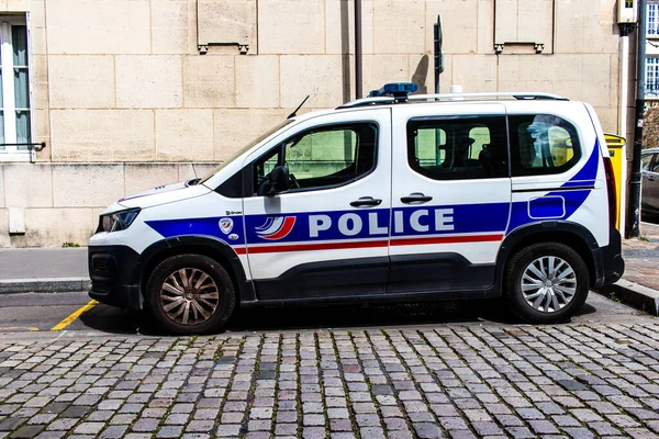 Reims France August 2023 Police Car Parked Downtown Reims Emblematic — Stock Photo, Image