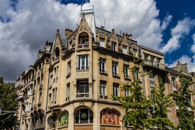 Reims, Fransa - 07 Ağustos 2022 Reims şehri ve Fransa 'da Şampanya' nın başkenti.