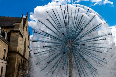 Reims, Fransa - 07 Ağustos 2022 Reims şehri ve Fransa 'da Şampanya' nın başkenti.