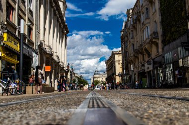 Reims, Fransa - 07 Ağustos 2022 Reims şehri ve Fransa 'da Şampanya' nın başkenti.