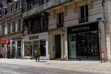 Reims, Fransa - 07 Ağustos 2022 Reims şehri ve Fransa 'da Şampanya' nın başkenti.