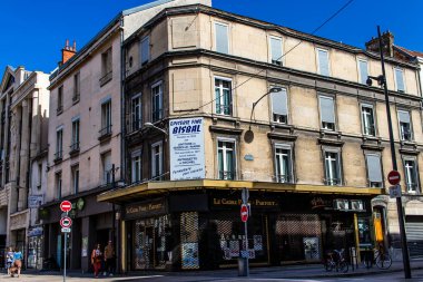 Reims, Fransa - 07 Ağustos 2022 Reims şehri ve Fransa 'da Şampanya' nın başkenti.