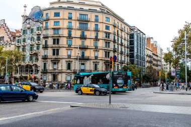 Barselona, İspanya - 28 Ağustos 2023 Barcelona şehir merkezi, sembolik bir şehir ve İspanya Katalogunun başkenti..