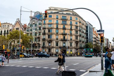 Barselona, İspanya - 28 Ağustos 2023 Barcelona şehir merkezi, sembolik bir şehir ve İspanya Katalogunun başkenti..