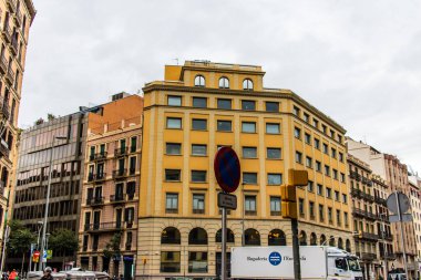 Barselona, İspanya - 28 Ağustos 2023 Barcelona şehir merkezi, sembolik bir şehir ve İspanya Katalogunun başkenti..