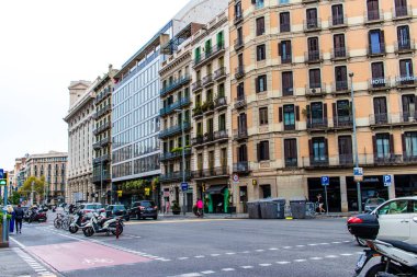 Barselona, İspanya - 28 Ağustos 2023 Barcelona şehir merkezi, sembolik bir şehir ve İspanya Katalogunun başkenti..