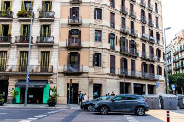 Barselona, İspanya - 28 Ağustos 2023 Barcelona şehir merkezi, sembolik bir şehir ve İspanya Katalogunun başkenti..