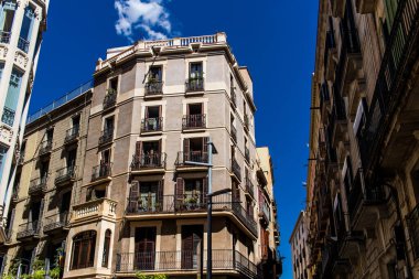 Barselona, İspanya - 28 Ağustos 2023 Barcelona şehir merkezi, sembolik bir şehir ve İspanya Katalogunun başkenti..