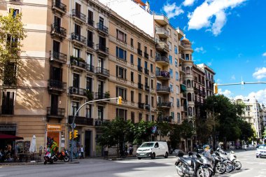 Barselona, İspanya - 28 Ağustos 2023 Barcelona şehir merkezi, sembolik bir şehir ve İspanya Katalogunun başkenti..