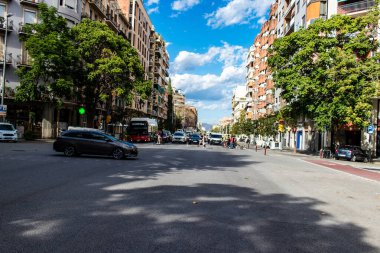 Barselona, İspanya - 28 Ağustos 2023 Barcelona şehir merkezi, sembolik bir şehir ve İspanya Katalogunun başkenti..