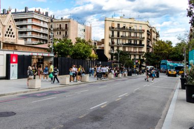 Barselona, İspanya - 28 Ağustos 2023 Barcelona şehir merkezi, sembolik bir şehir ve İspanya Katalogunun başkenti..