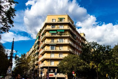 Barselona, İspanya - 28 Ağustos 2023 Barcelona şehir merkezi, sembolik bir şehir ve İspanya Katalogunun başkenti..