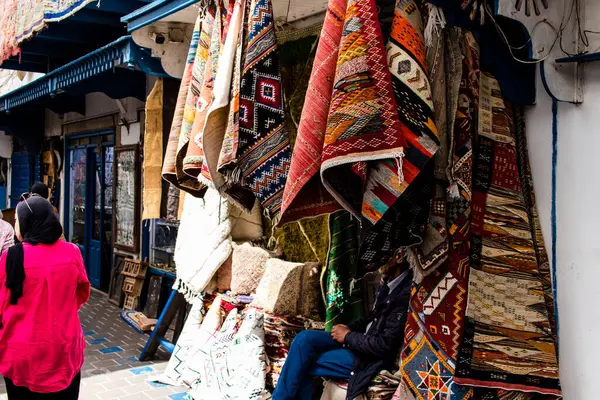 Essaouira Marrocos Agosto 2023 Souk Essaouira Localizado Medina Mercados Árabes — Fotografia de Stock