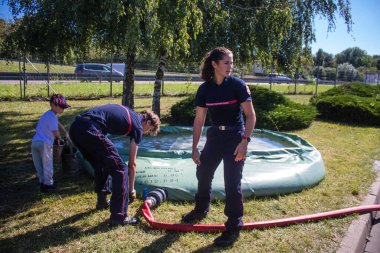 Reims, Fransa - 02 Eylül 2023 Reims itfaiyecileri kapılarını açıyor. Etkinlik, kurtarma merkezinin 30. yıldönümü münasebetiyle düzenleniyor..