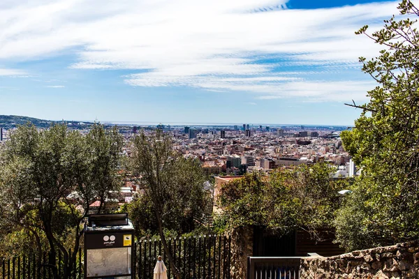 Barcelona Spanje Augustus 2023 Toeristen Bezoeken Park Gell Parken Bestaande — Stockfoto