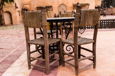 Agadir, Fas - 21 Ağustos 2023 Agadir 'in yeni medina' sı, Coco Polizzi, ortaçağ hisarına sahip, mimari mekanlar ve büyüleyici atölyelerle dolu bir 20. yüzyıl kalesi.