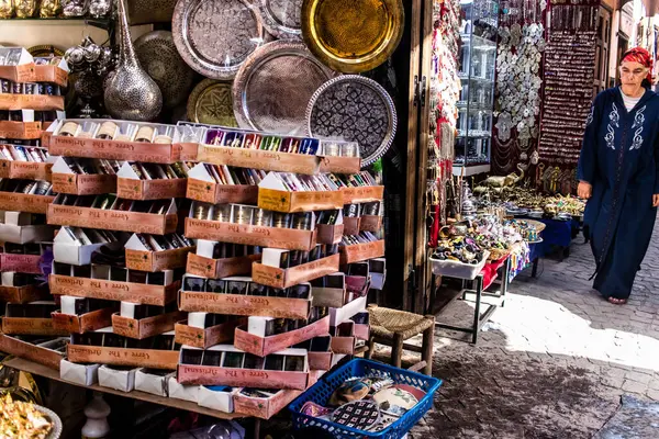 Марракеш Марокко Серпня 2023 Сук Марракеша Розташований Медині Традиційними Арабськими — стокове фото