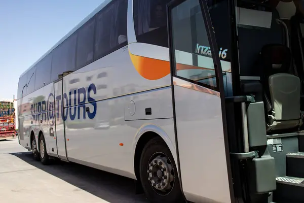 stock image Marrakech, Morocco - August 28, 2023 People traveling in a Supratours bus between Marrakech and Agadir. The price is cheap and the service excellent.