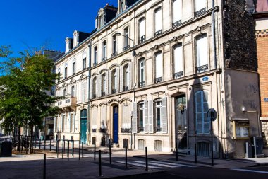 Reims, Fransa - 15 Eylül 2023 Reims şehri, sembolik bir şehir ve Fransa 'nın Şampanya başkenti