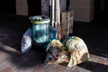 Reims, Fransa - 22 Eylül 2023 Reims şehri, sembolik bir şehir ve Fransa 'nın Şampanya başkenti.