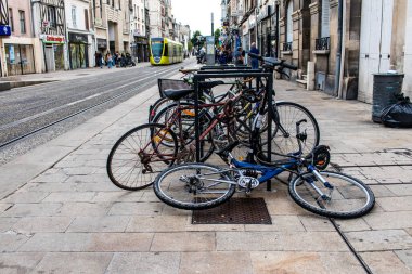 Reims, Fransa - 26 Eylül 2023 Reims şehri, sembolik bir şehir ve Fransa 'nın Şampanya başkenti.