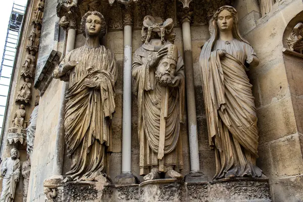 Reims Frankrijk September 2023 Buitengevel Van Notre Dame Reims Kathedraal — Stockfoto
