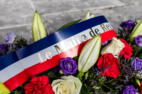 stock image Reims, France - September 26, 2023 War memorial to honor the French soldiers who fell during the Second World War located at Reims, an emblematic city and the capital of Champagne in France