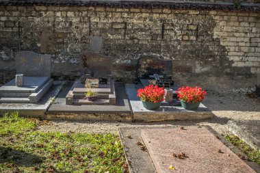 Reims, Fransa - 06 Ekim 2023 Vatandaşların Mezarlığı Reims, sembolik bir şehir ve Fransa 'nın Şampanya başkenti.