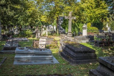 Reims, Fransa - 06 Ekim 2023 Vatandaşların Mezarlığı Reims, sembolik bir şehir ve Fransa 'nın Şampanya başkenti.