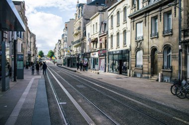 Reims, Fransa - 21 Ekim 2023 Reims şehri, sembolik bir şehir ve Fransa 'nın şampanya başkenti..