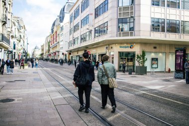 Reims, Fransa - 21 Ekim 2023 Reims şehri, sembolik bir şehir ve Fransa 'nın şampanya başkenti..