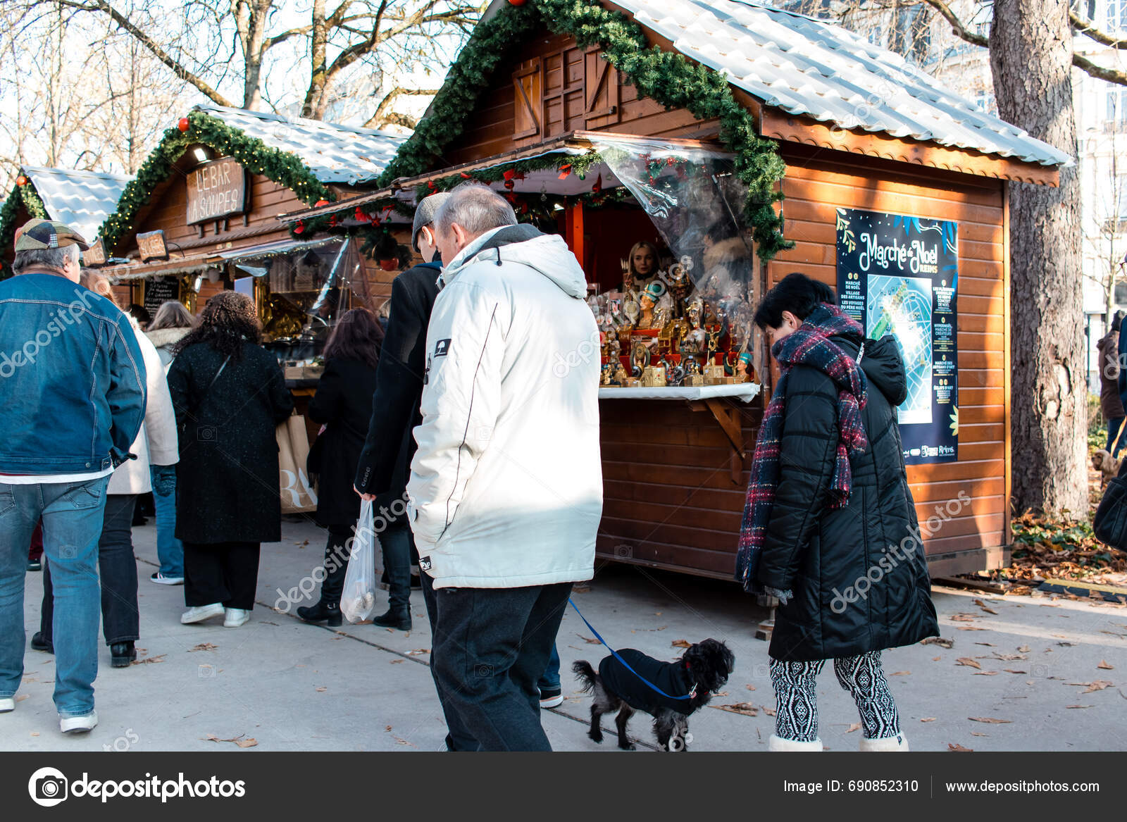 Reims France December 2023 People Visiting Christmas Market Town Reims Stock Editorial Photo
