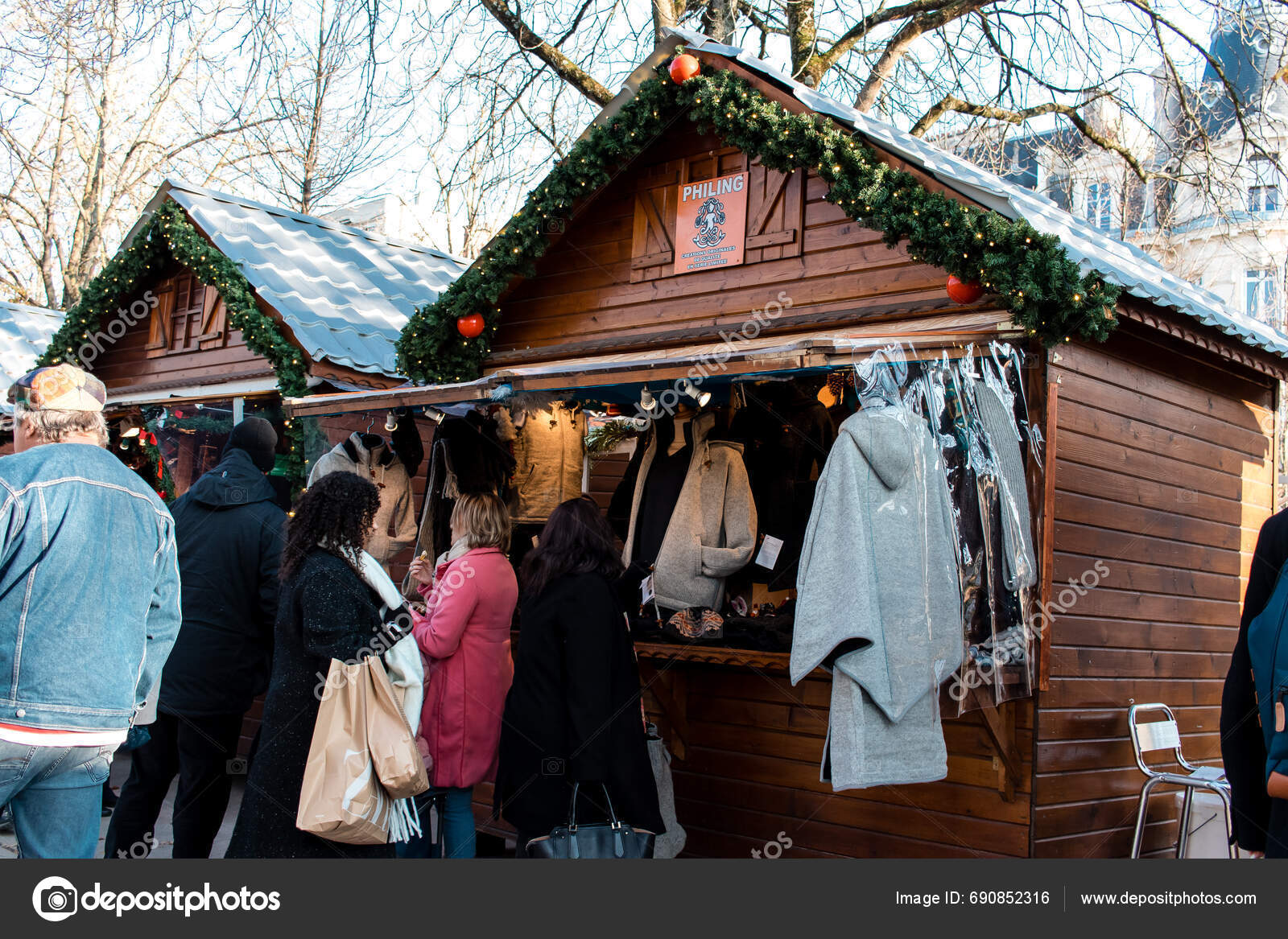 Reims France December 2023 People Visiting Christmas Market Town Reims Stock Editorial Photo