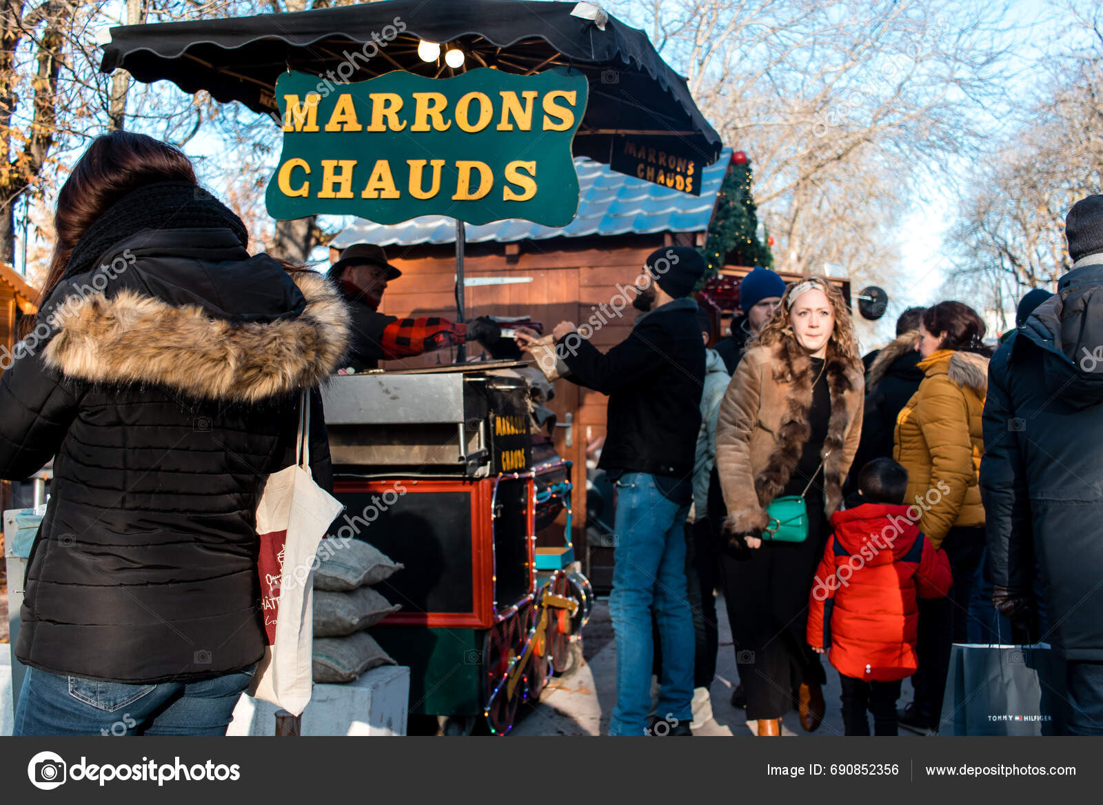 Reims France December 2023 People Visiting Christmas Market Town Reims Stock Editorial Photo
