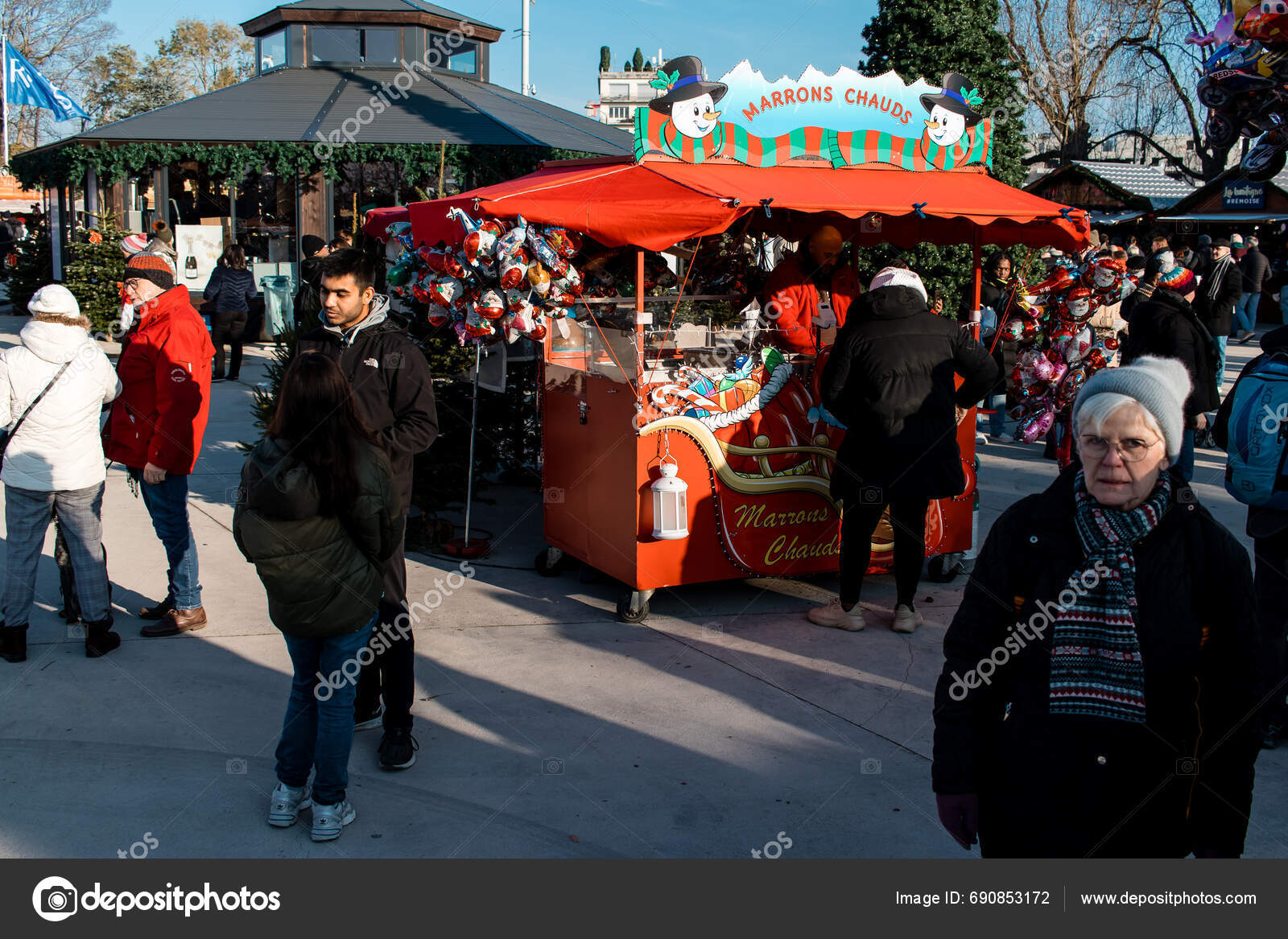 Reims France December 2023 People Visiting Christmas Market Town Reims Stock Editorial Photo
