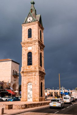 Tel Aviv, İsrail - 6 Aralık 2023 Tel Aviv 'in Jafa bölgesinin kentsel manzarası, Yahudi ve Arap kültürünün karıştığı sembolik bir şehir..