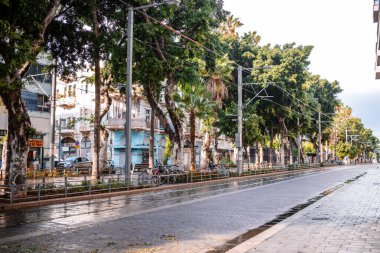 Tel Aviv, İsrail - 6 Aralık 2023 Tel Aviv 'in Jafa bölgesinin kentsel manzarası, Yahudi ve Arap kültürünün karıştığı sembolik bir şehir..